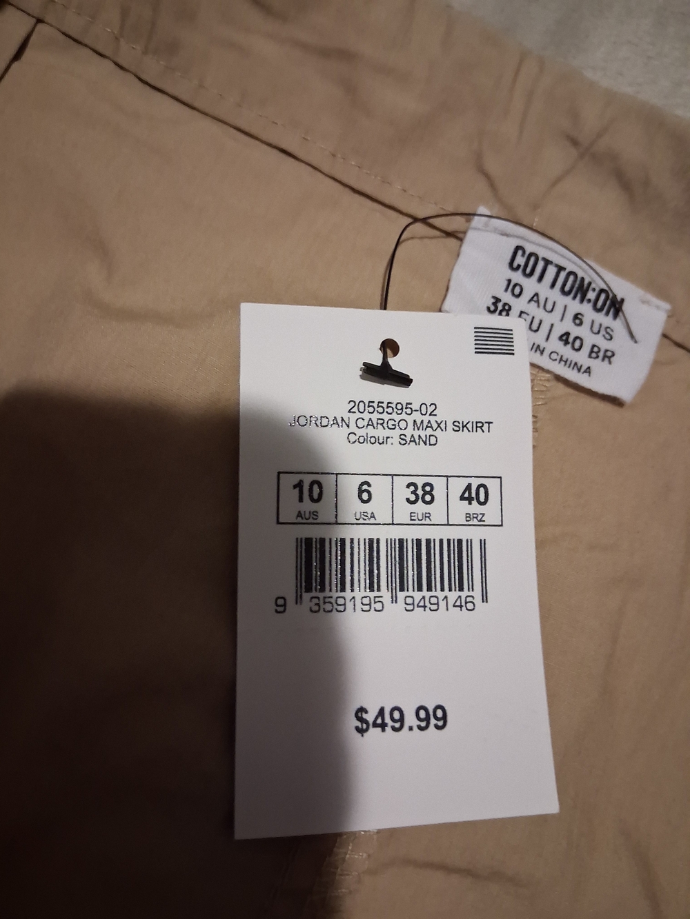 Cotton On  Jordan  Cargo  MAXI SKIRT- SIZE 6 - Picture 7 of 8